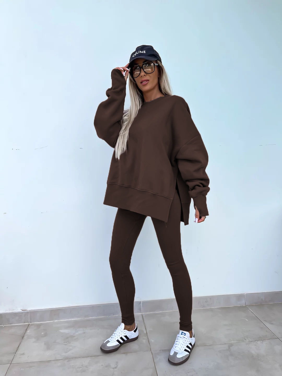 Ensemble Femme 2 Pièces Printemps Été – Chemise Ample Décontractée et Pantalon Ajusté – Tenue Élégante 2 Pièces